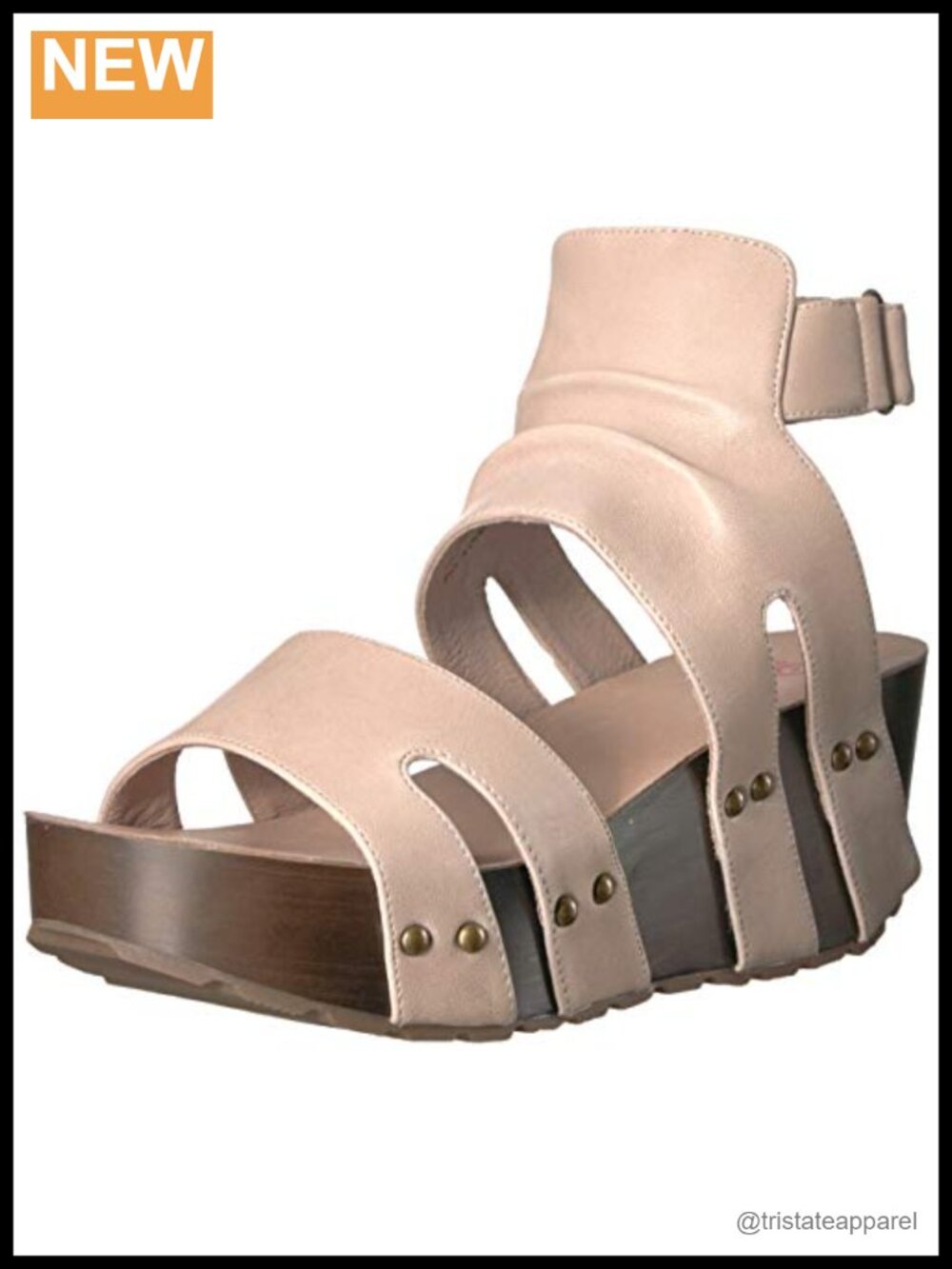 Mairi Leather Platform Wedge Sandals Memory Foam Slingback